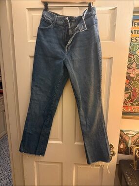 Express 90s boot high rise raw hem Jeans— 14 LONG